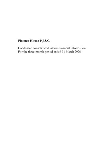 Thumbnail Finance House Quarterly Report 2026-q1