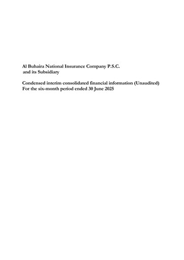 Thumbnail Al Buhaira National Insurance Company Financial Statement 2025-h1