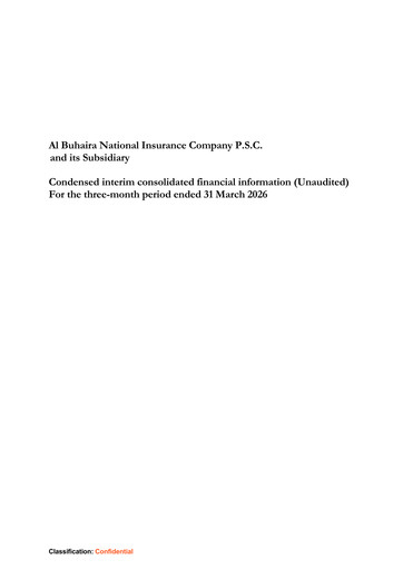 Thumbnail Al Buhaira National Insurance Company Quarterly Report 2026-q1