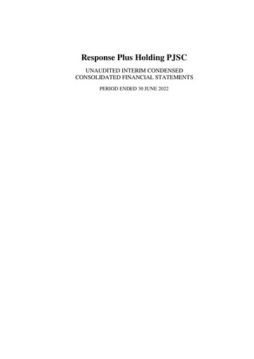 Thumbnail Response Plus Holding Half-year Report 2022-h1