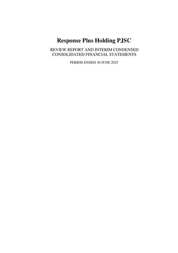 Thumbnail Response Plus Holding Half-year Report 2025-h1