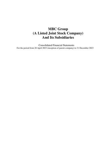Thumbnail MBC Group Co. Financial Statement 2023