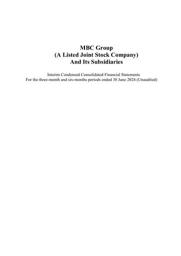 Thumbnail MBC Group Co. Financial Statement 2024-h1