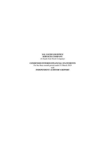Thumbnail SAL Saudi Logistics Services Financial Statement 2024-q1