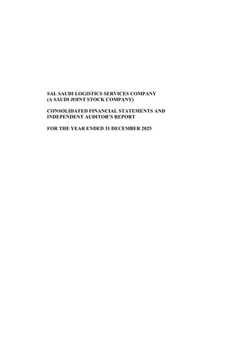 Thumbnail SAL Saudi Logistics Services Financial Statement 2025