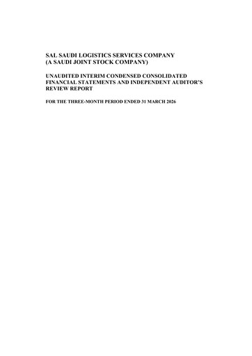Thumbnail SAL Saudi Logistics Services Financial Statement 2026-q1
