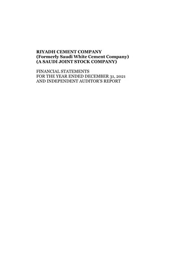 Thumbnail Riyadh Cement Company Financial Statement 2021