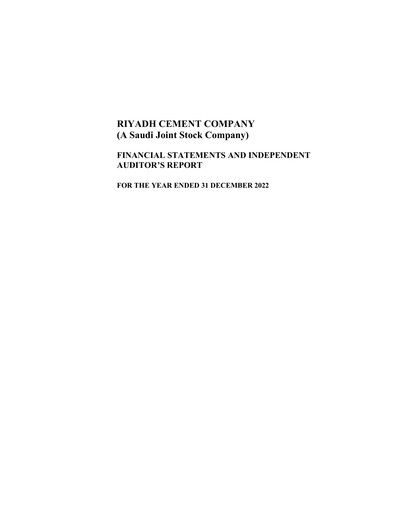 Thumbnail Riyadh Cement Company Financial Statement 2022