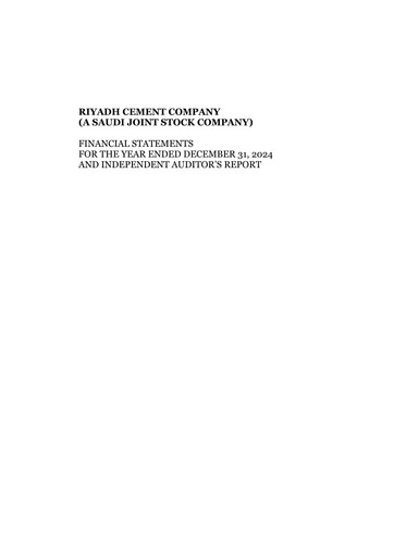 Thumbnail Riyadh Cement Company Financial Statement 2024