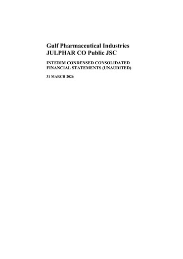 Thumbnail Gulf Pharmaceutical Industries Quarterly Report 2026-q1