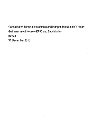 Thumbnail Gulf Investment House Company Financial Statement 2018