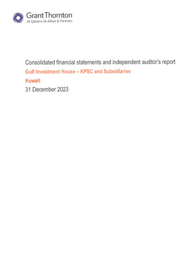 Thumbnail Gulf Investment House Company Financial Statement 2023