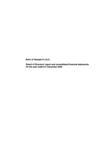Thumbnail Bank of Sharjah Financial Statement 2025