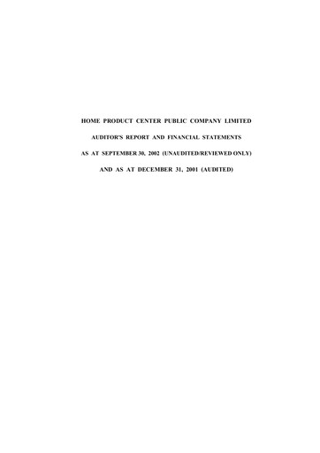 Thumbnail Home Product Center Quarterly Report 2002-q3