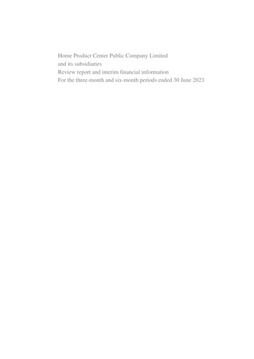 Thumbnail Home Product Center Quarterly Report 2023-q2