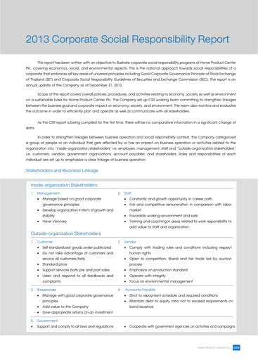Thumbnail Home Product Center Sustainability Report 2013