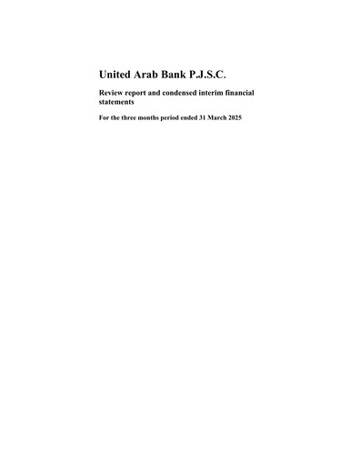 Vorschaubild United Arab Bank Finanzmitteilung 2025-q1