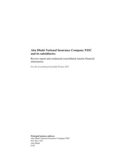 Thumbnail Abu Dhabi National Insurance Company Half-year Report 2025-h1