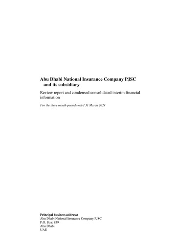 Thumbnail Abu Dhabi National Insurance Company Quarterly Report 2024-q1
