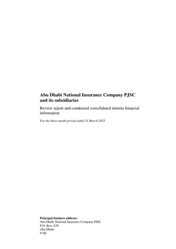 Thumbnail Abu Dhabi National Insurance Company Quarterly Report 2025-q1