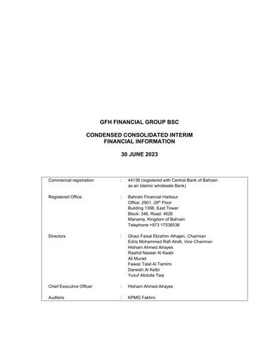 Thumbnail GFH Financial Group Financial Report 2023-h1