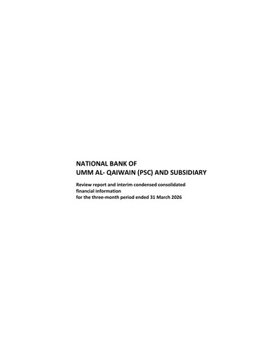 Thumbnail National Bank of Umm Al Qaiwain Quarterly Report 2026-q1