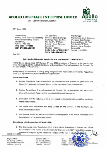 Thumbnail Apollo Hospitals
 Financial Statement 2020-2021
