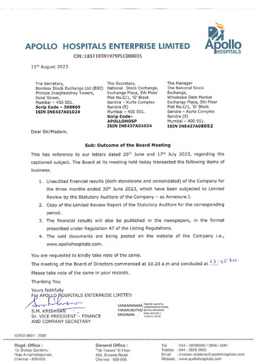 Thumbnail Apollo Hospitals
 Quarterly Report 2023-q1