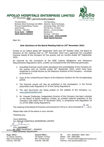 Thumbnail Apollo Hospitals
 Quarterly Report 2023-q2