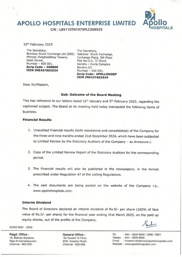 Thumbnail Apollo Hospitals
 Quarterly Report 2024-q3