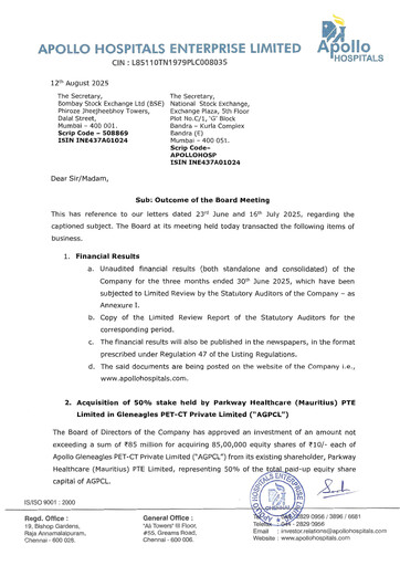 Thumbnail Apollo Hospitals
 Quarterly Report 2025-q1