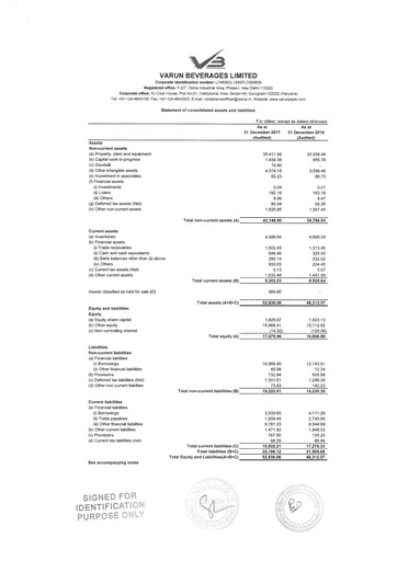 Thumbnail Varun Beverages
 Financial Statement 2017