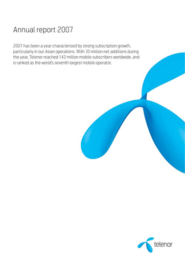 Thumbnail Telenor Annual Report 2007