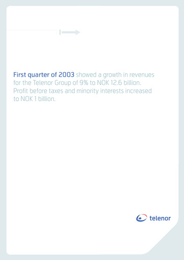 Miniature Telenor Rapport trimestriel 2003-q1