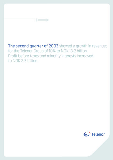 Miniature Telenor Rapport trimestriel 2003-q2