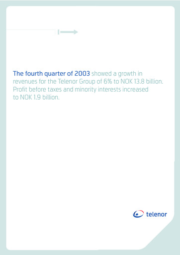 Miniature Telenor Rapport trimestriel 2003-q4