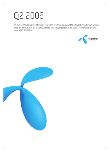 Miniature Telenor Rapport trimestriel 2006-q2