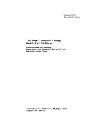 Thumbnail Shanghai Commercial and Savings Bank Financial Statement 2018