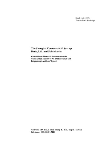 Thumbnail Shanghai Commercial and Savings Bank Financial Statement 2022