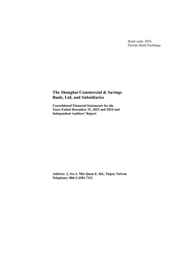 Thumbnail Shanghai Commercial and Savings Bank Financial Statement 2025