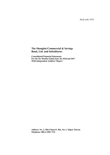 Thumbnail Shanghai Commercial and Savings Bank Half-year Report 2018-h1