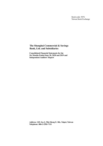 Thumbnail Shanghai Commercial and Savings Bank Half-year Report 2020-h1