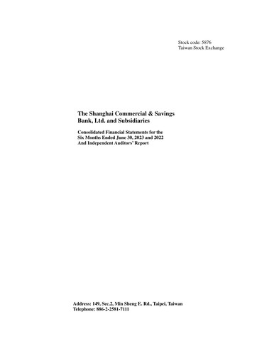 Thumbnail Shanghai Commercial and Savings Bank Half-year Report 2023-h1