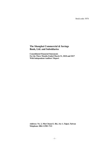 Vorschaubild Shanghai Commercial and Savings Bank Quartalsbericht 2018-q1