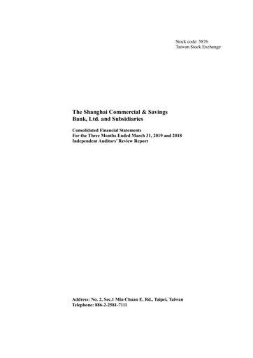 Vorschaubild Shanghai Commercial and Savings Bank Quartalsbericht 2019-q1