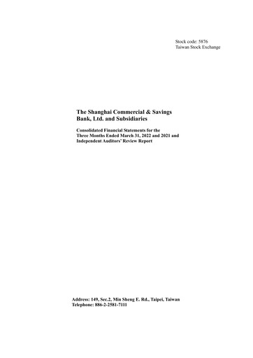 Vorschaubild Shanghai Commercial and Savings Bank Quartalsbericht 2022-q1