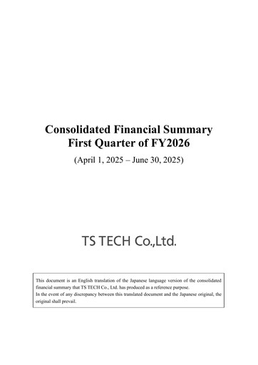 Thumbnail TS TECH Quarterly Report 2026-q1