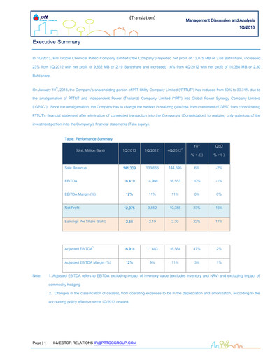 Thumbnail PTT Global Chemical Quarterly Report 2013-q1