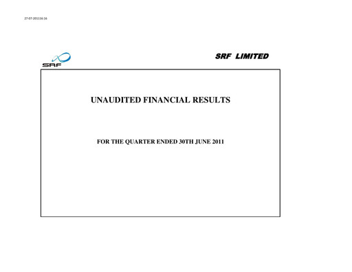 Thumbnail SRF Limited Quarterly Report 2011-q1