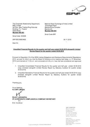 Thumbnail SRF Limited Quarterly Report 2019-q2